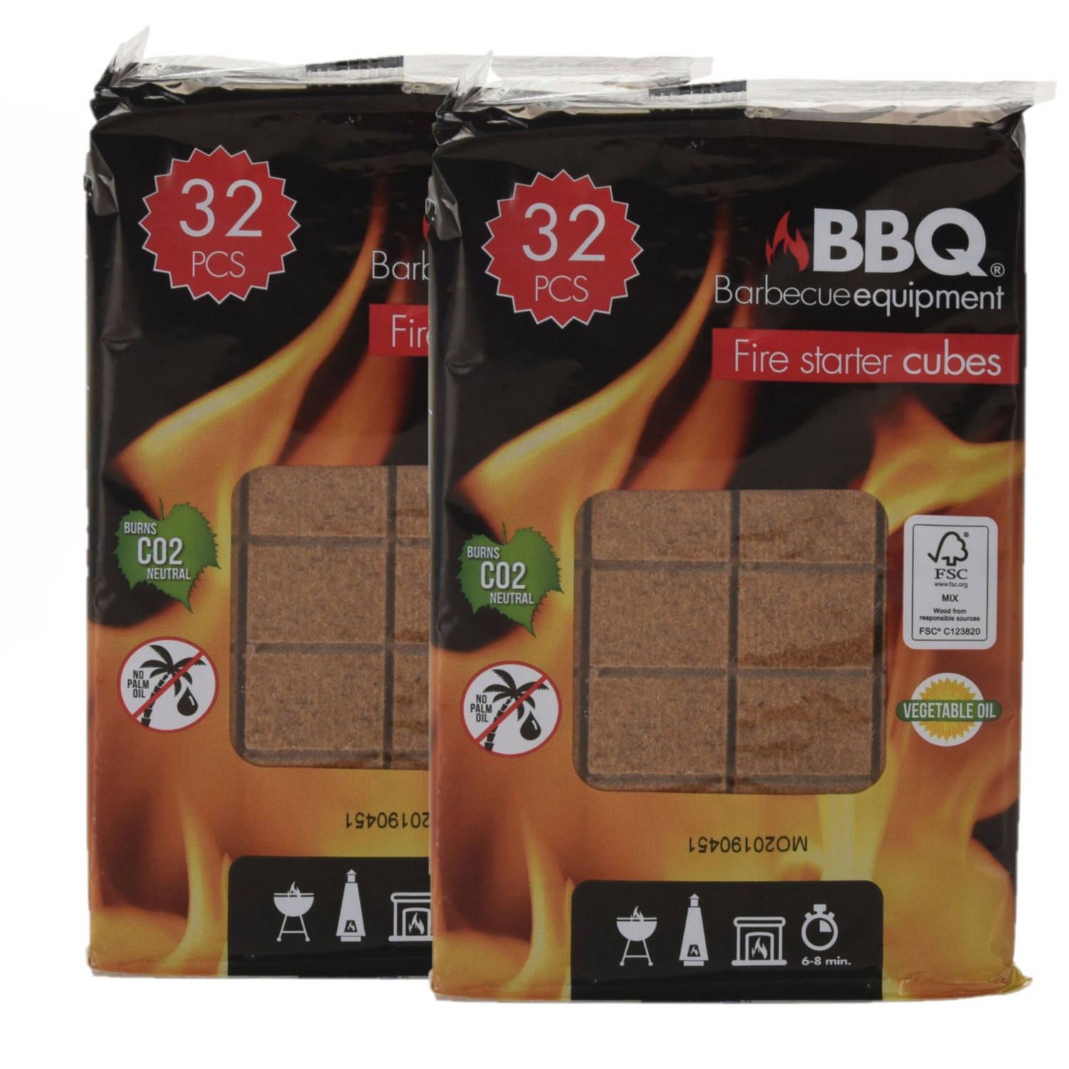 64x stuks barbecue aanmaakblokjes - Aanmaakblokjes