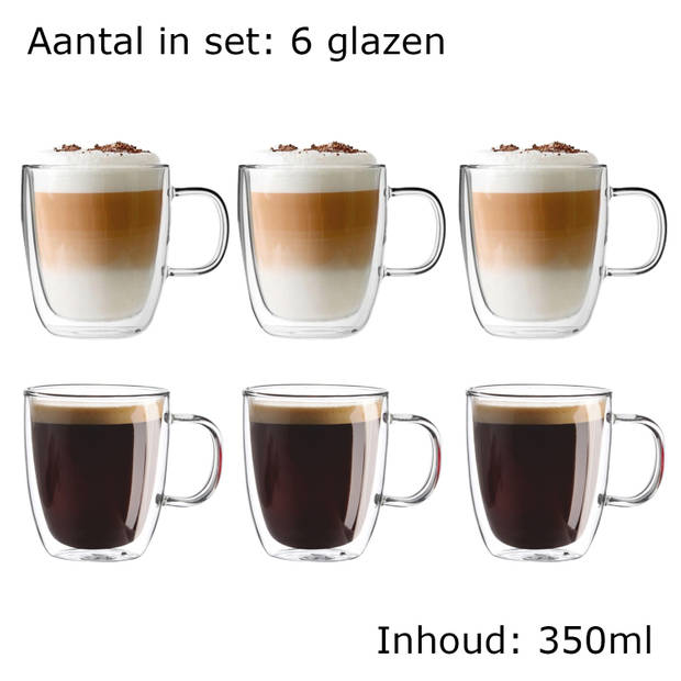 Luxe Latte Macchiato Glazen Dubbelwandig Koffieglazen Met Oor