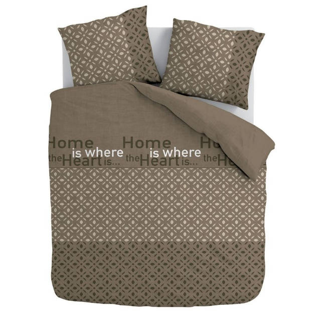 Cotton Rich Collection - Dekbedovertrek - Home Is Home - 240x200/220 - 2*60x70 cm - Zand