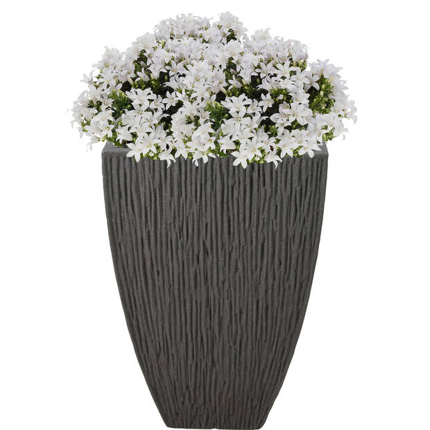 Pro Garden plantenpot/bloempot - Tuin - kunststof - grijs - D40 x H60 cm - Plantenpotten