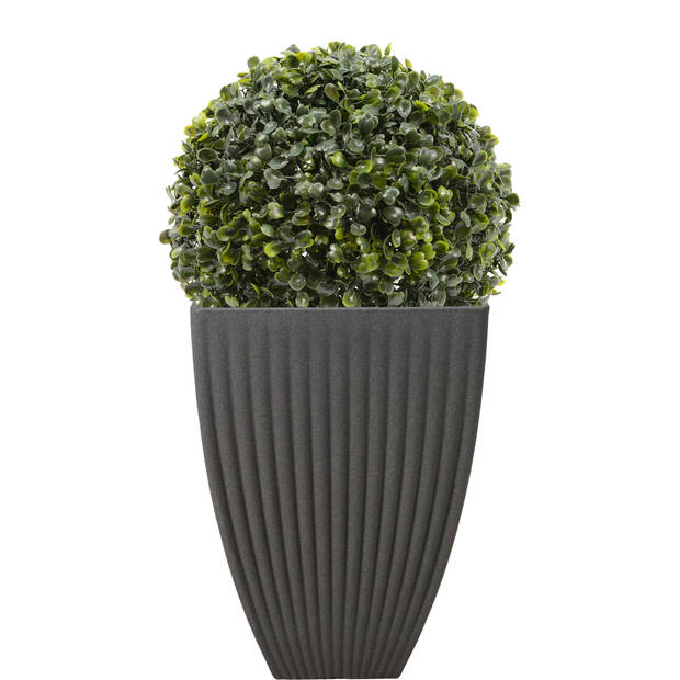 Pro Garden hoge plantenpot/bloempot - 2x - Tuin - kunststof - grijs - D40 x H60 cm - Plantenpotten