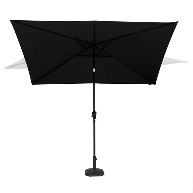VONROC Premium Parasol Rapallo 200x300cm – Antraciet/Zwart – Incl. parasolvoet en beschermhoes