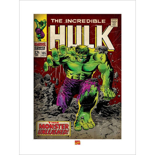 Kunstdruk Incredible Hulk Monster Unleashed 60x80cm