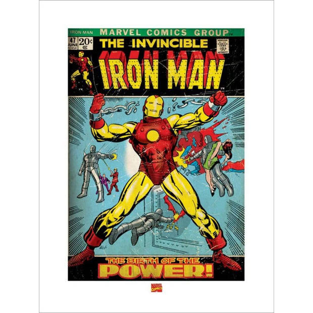 Kunstdruk Iron Man Birth of Power 60x80cm