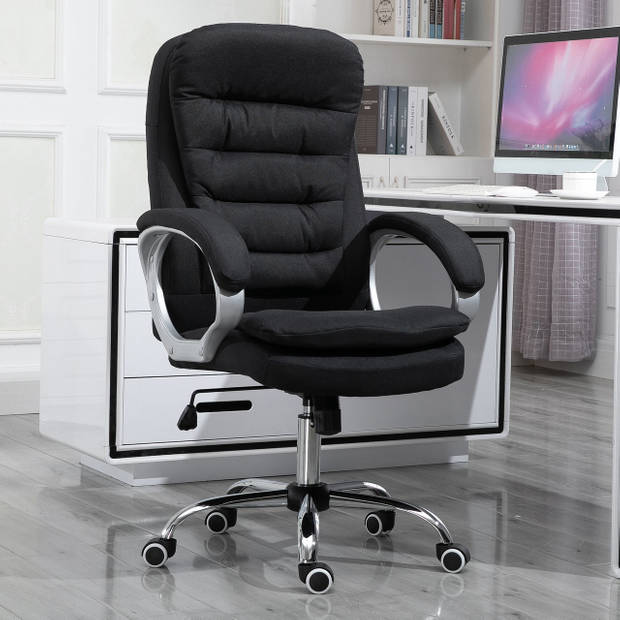 Bureaustoel - Ergonomische bureaustoel - Directiestoel - Zwart - L64 x B75 x H103-111 cm