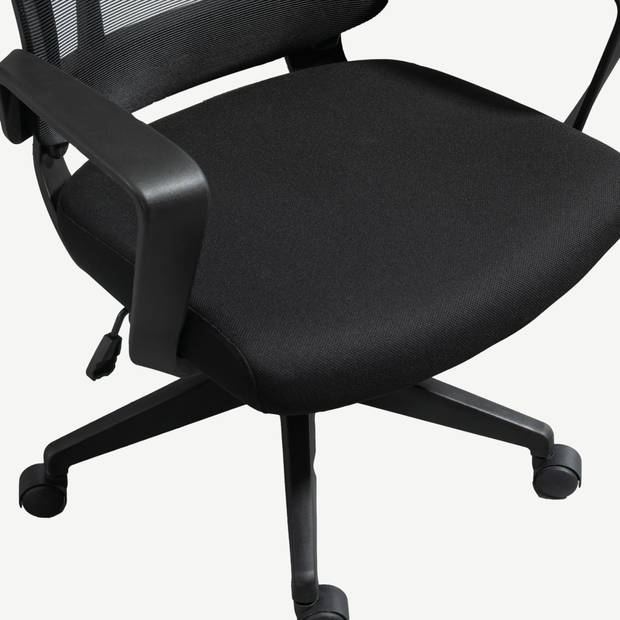 Ergonomische bureaustoel - Ademende mesh rugleuning - Geintegreerde lendesteun - Zwart