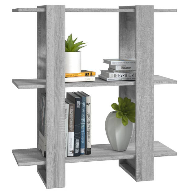 vidaXL Boekenkast/kamerscherm 80x30x87 cm grijs sonoma eikenkleurig