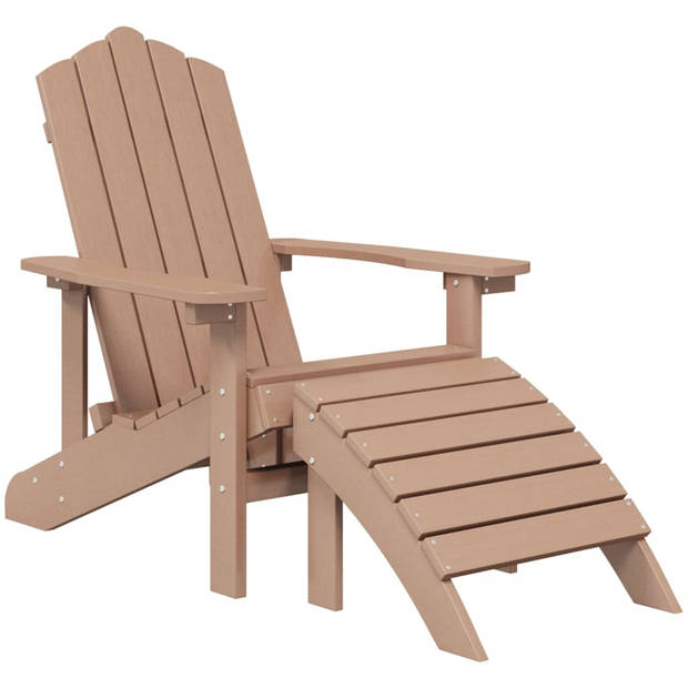 vidaXL Tuinstoelen 2 st Adirondack met voetensteunen HDPE bruin