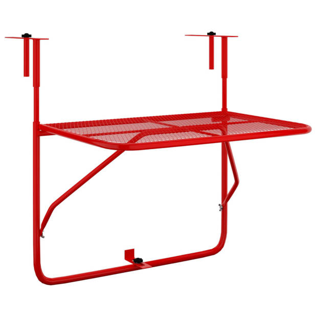 vidaXL Balkontafel 60x40 cm staal rood