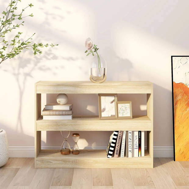 The Living Store Boekenkast - Sonoma Eiken - 100 x 30 x 72 cm - Bewerkt Hout