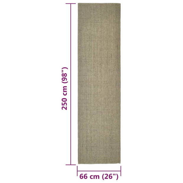 The Living Store Sisal Vloerkleed - 66 x 250 cm - Taupe