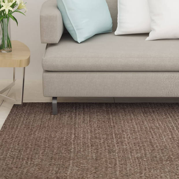 The Living Store Vloerkleed Sisal - Bruin - 80 x 300 cm - Anti-slip