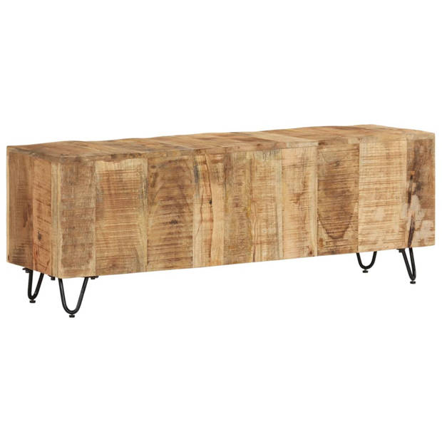 The Living Store TV-meubel Mangohout Retro Vintage 110x30x40 cm - Staal