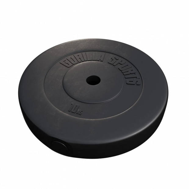 Gorilla Sports Halterschijven Set 20 kg - Kunststof - 30 mm - 2 x 10 kg - Gewichten