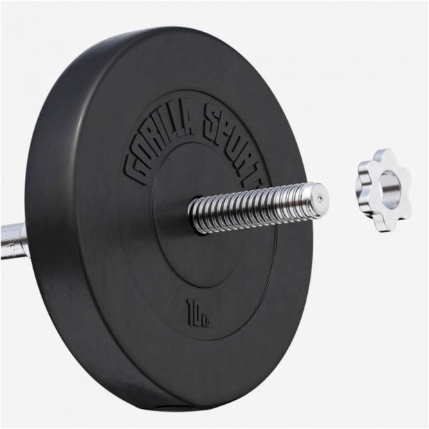 Gorilla Sports Halterschijven Set 20 kg - Kunststof - 30 mm - 2 x 10 kg - Gewichten