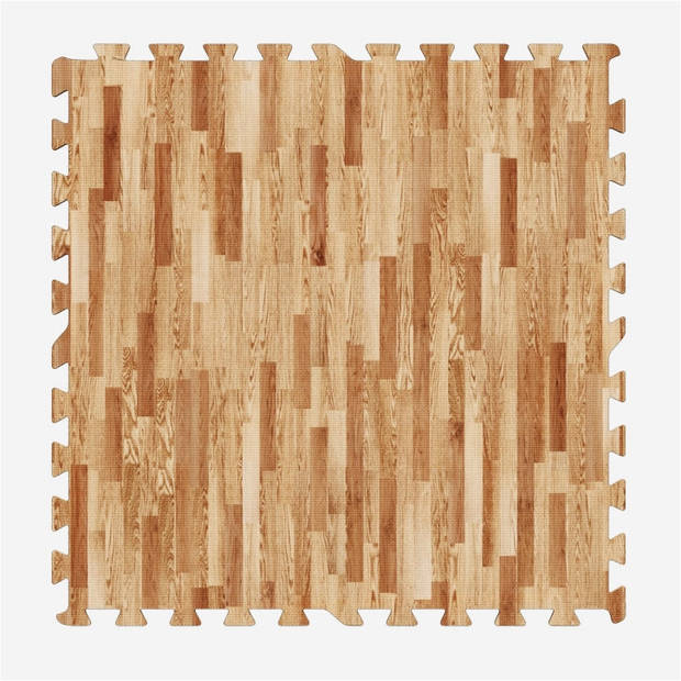 Gorilla Sports Vloermatten Lichte houtlook - 8 stuks - Bescherming - 8 stuks - 2,88 m2 - Puzzel mat