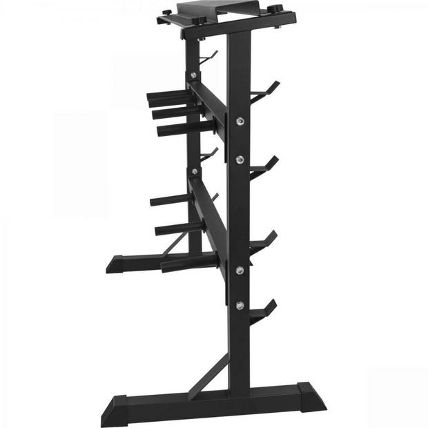 Gorilla Sports Halterrek - Standaard voor gewichten en halterstangen - Zwart
