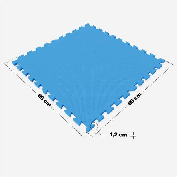 Gorilla Sports Vloermatten Blauw - 8 stuks - Bescherming - 8 stuks - 2,88 m2 - Puzzel mat