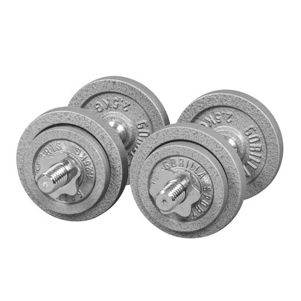 Gorilla Sports Dumbellset - Halterset - Gietijzer - 20 kg