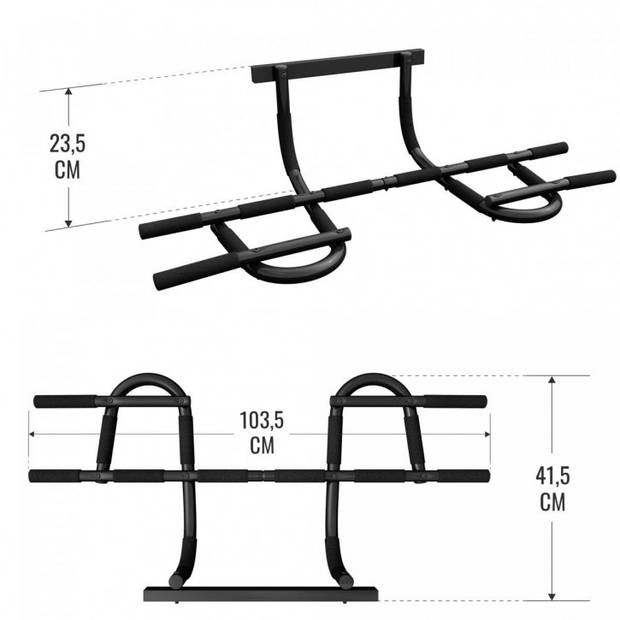 Gorilla Sports Optrekstang - Pull Up Bar - Schroefvrij - 10 Grijpposities