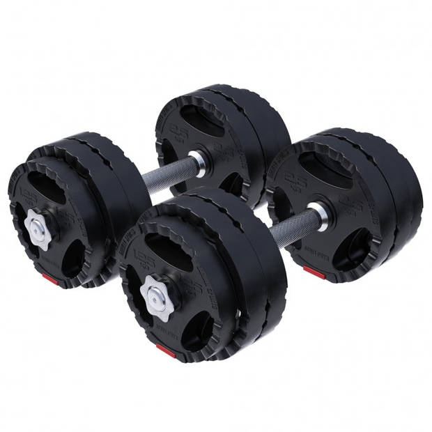 Gorilla Sports Dumbellset - Halterset - Gripper Kunststof - 30 kg - Halterstang met gewichten