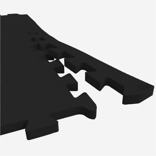 Gorilla Sports Vloermatten - Beschermingsmatten - 6 matten + 12 eindstukken - Zwart - Puzzel