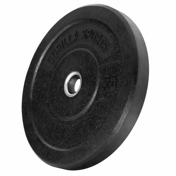 Gorilla Sports Bumper Plate - Halterschijf - 10 kg - Rubber - 50 mm