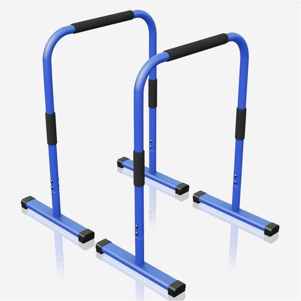 Gorilla Sports Dip Bars Deluxe Blauw - Push up stand bar