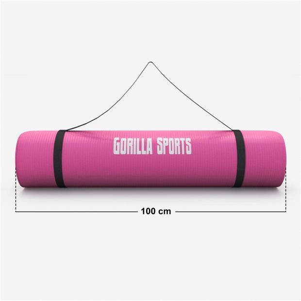 Gorilla Sports Yogamat Deluxe - Fuchsia 190 x 100 x 1,5 cm - Yoga Mat