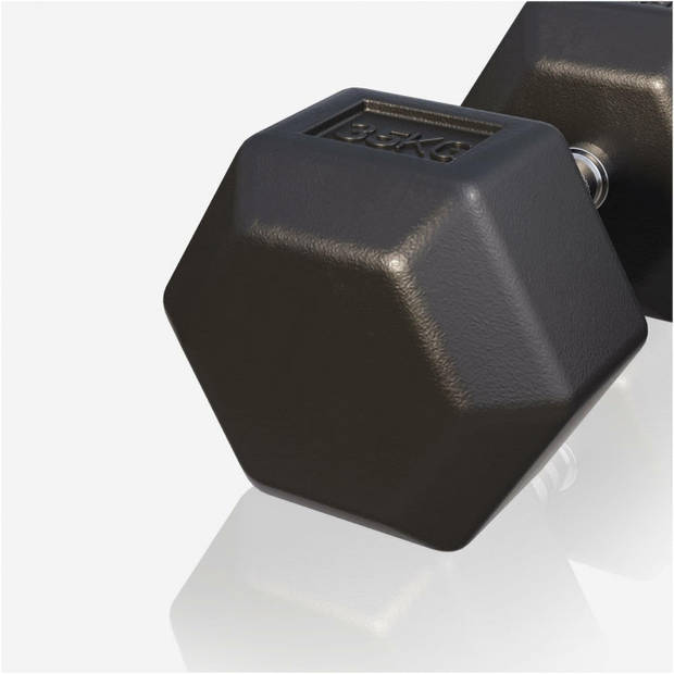 Gorilla Sports Dumbbell - 1 x 35 kg - Gietijzer - Hexagon - Halter