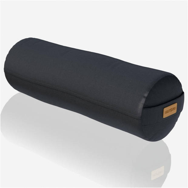 Gorilla Sports Yoga Bolster - Zwart - 65 x 20 cm - Yoga kussen - Rond