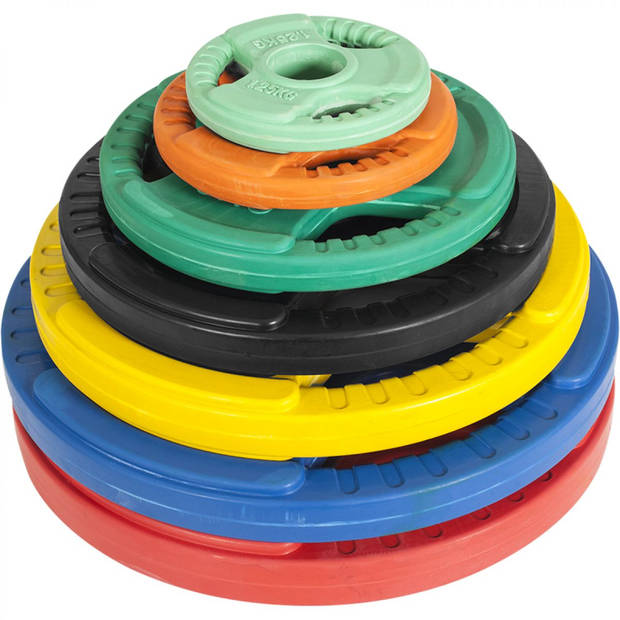 Gorilla Sports Halterschijf - 15 kg - Gripper Gietijzer rubber coating - 50 mm