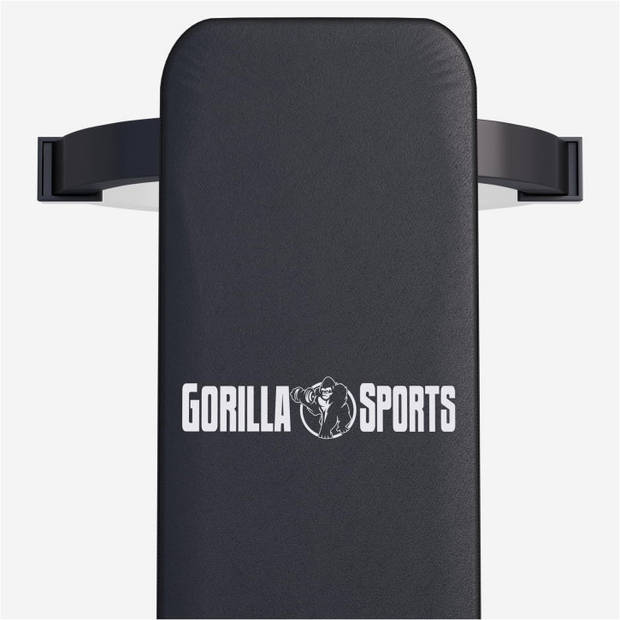 Gorilla Sports Vlakke Halterbank - Fitnessbank - Belastbaar 400 kg - GS Logo