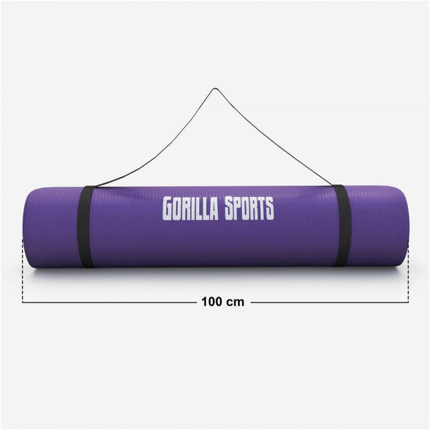 Gorilla Sports Yogamat Deluxe - Paars 190 x 100 x 1,5 cm - Yoga Mat