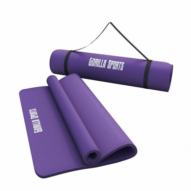 Gorilla Sports Yogamat Deluxe - Paars 190 x 100 x 1,5 cm - Yoga Mat