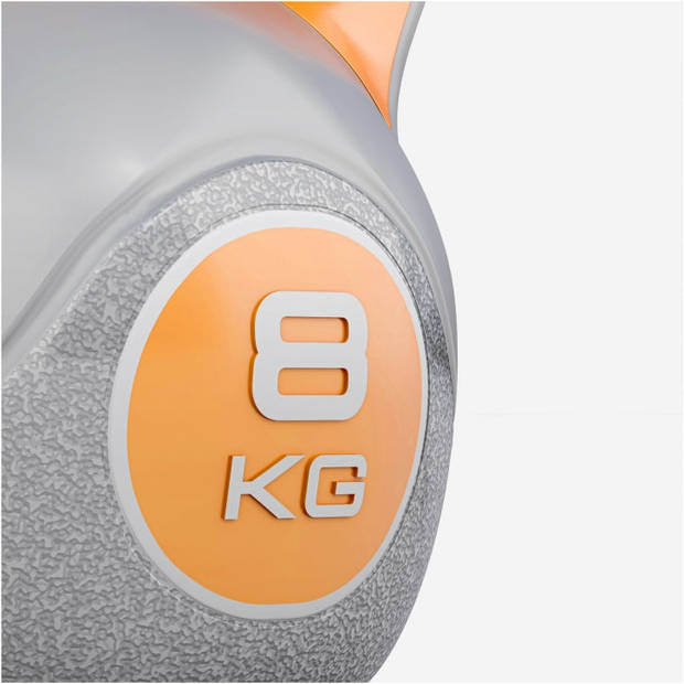 Gorilla Sports Kettlebell Trendy - Kunststof - 8 kg - Grijs - Oranje