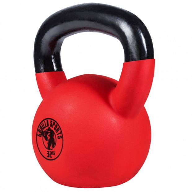 Gorilla Sports Kettlebell - Gietijzer (rubber coating) - 32 kg