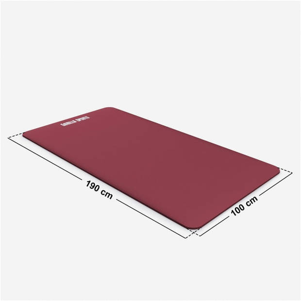 Gorilla Sports Yogamat Deluxe - Robijn - 190 x 100 x 1,5 cm- Yoga Mat