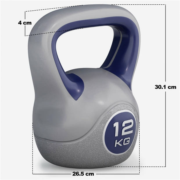 Gorilla Sports Kettlebells - Kunststof Trendy - 8 kg, 10 kg & 12 kg - Set van 3