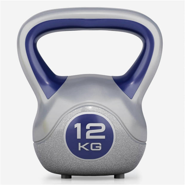 Gorilla Sports Kettlebell Trendy - Kunststof - 12 kg - Grijs - Blauw