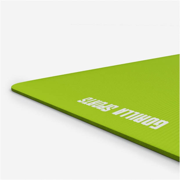 Gorilla Sports Yogamat Deluxe (190 x 100 x 1,5 cm) - Yoga Mat - limegroen