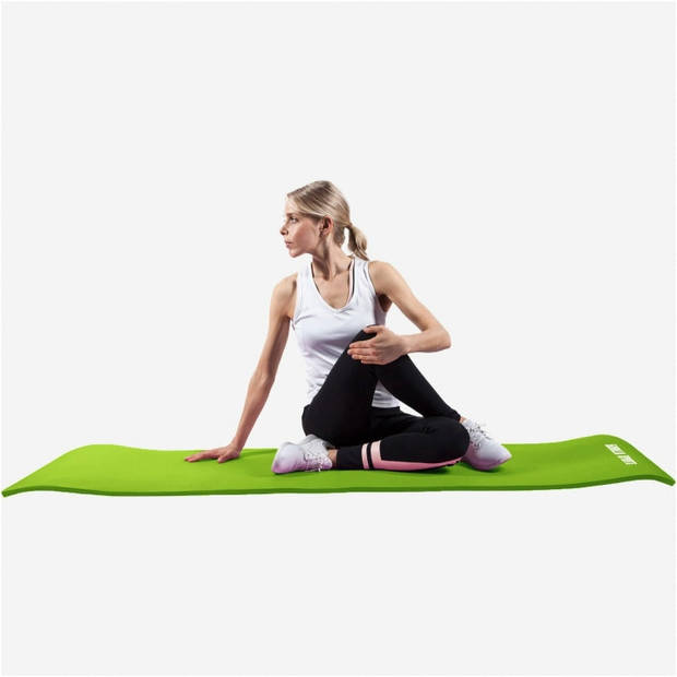 Gorilla Sports Yogamat Deluxe (190 x 100 x 1,5 cm) - Yoga Mat - limegroen