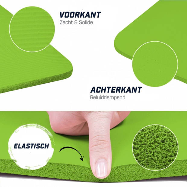 Gorilla Sports Yogamat Deluxe (190 x 100 x 1,5 cm) - Yoga Mat - limegroen