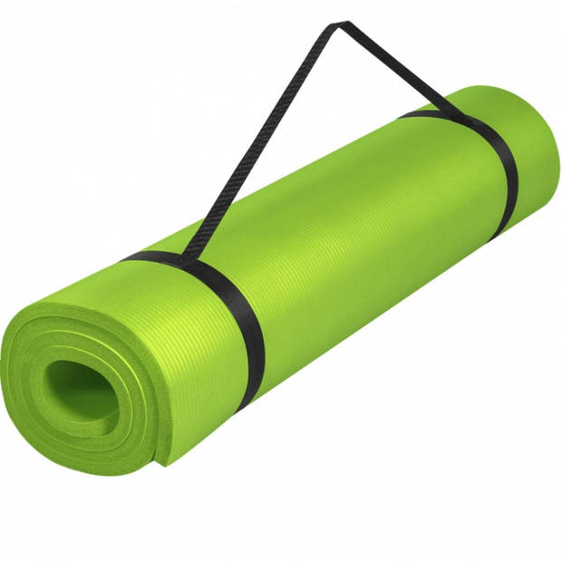 Gorilla Sports Yogamat Deluxe (190 x 100 x 1,5 cm) - Yoga Mat - limegroen