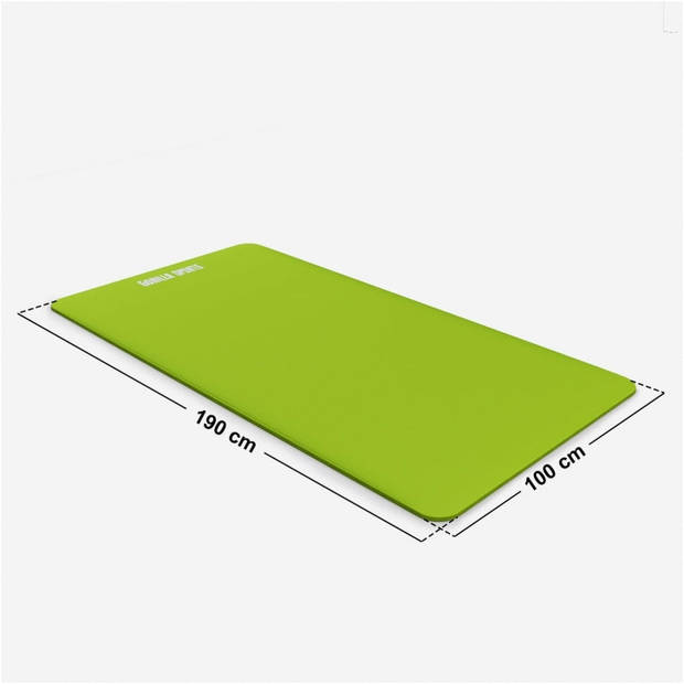 Gorilla Sports Yogamat Deluxe (190 x 100 x 1,5 cm) - Yoga Mat - limegroen