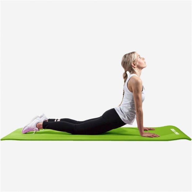 Gorilla Sports Yogamat Deluxe (190 x 100 x 1,5 cm) - Yoga Mat - limegroen