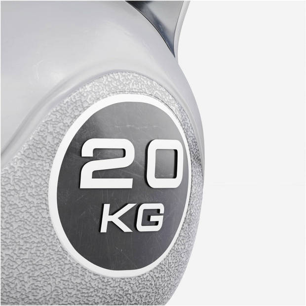 Gorilla Sports Kettlebell Trendy - Kunststof - 20 kg - Grijs - Zwart