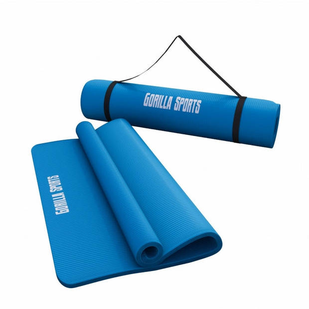 Gorilla Sports Yogamat Deluxe - Blauw 190 x 100 x 1,5 cm - Yoga Mat