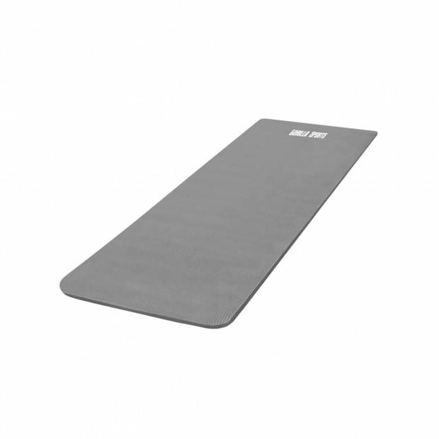 Gorilla Sports Yogamat Deluxe (190 x 100 x 1,5 cm) - Yoga Mat - grijs