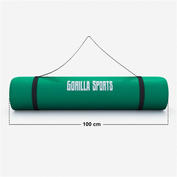 Gorilla Sports Yogamat Deluxe - Groen - 190 x 100 x 1,5 cm - Yoga Mat